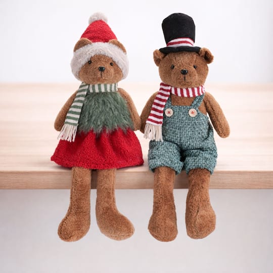Melrose Holiday Plush Bear Figurines Set